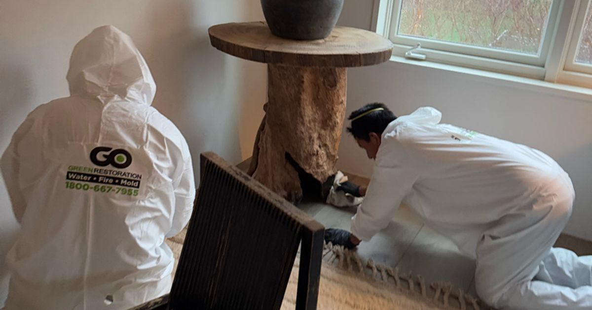 fire damage restoration work by Go Green Restoration