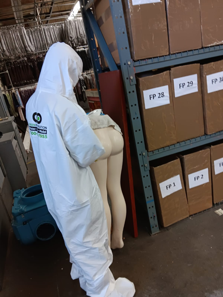 Smoke damage restoration in progress